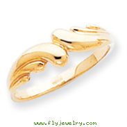 14K Gold Polished Swirl Dome Ring