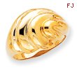 14K Gold Polished Swirl Dome Ring