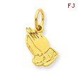 14K Gold Praying Hands Charm