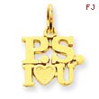 14K Gold P.S. I Love You Charm