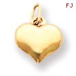 14K Gold Puffed Heart Charm