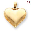 14K Gold Puffed Heart Pendant
