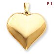 14K Gold Puffed Heart Pendant