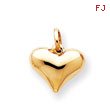 14K Gold Puffed Heart Pendant