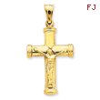 14K Gold Reversible Crucifix /Cross Pendant