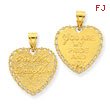 14K Gold Reversible For My Daughter Heart Pendant