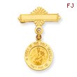 14K Gold Reversible Queen of the Holy Scapular Sacred Heart Medal Pin
