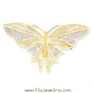 14K Gold Rhodium Butterfly Pin