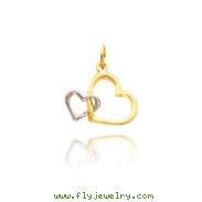 14K Gold Rhodium Interlocking Hearts Necklace