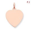 14K Gold Rose Gold Heart Disc Charm