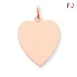 14K Gold Rose Gold Heart Disc Charm