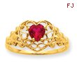 14K Gold Ruby July Birthstone Ring