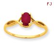 14K Gold Ruby July Ring