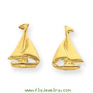 14K Gold Sail Boat Earrings