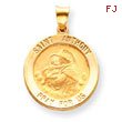 14K Gold Saint Anthony Medal Pendant