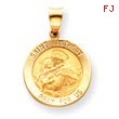 14K Gold Saint Anthony Medal Pendant