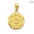 14K Gold Saint Christopher Medal Pendant