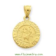 14K Gold Saint Christopher Medal Pendant