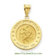 14K Gold Saint Christopher Medal Pendant