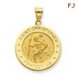 14K Gold Saint Christopher Medal Pendant