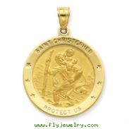 14K Gold Saint Christopher Medal Pendant