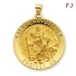 14K Gold Saint Christopher Medal Pendant