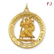 14K Gold Saint Christopher Medal Pendant