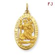 14K Gold Saint Christopher Medal Pendant