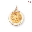 14K Gold Saint Luke Medal Pendant