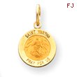 14K Gold Saint Martha Medal Pendant