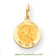 14K Gold Saint Matthew Medal Charm