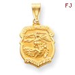 14K Gold Saint Michael Medal Badge Pendant