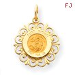 14K Gold Saint Michael Medal Charm