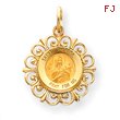 14K Gold Saint Theresa Medal Charm
