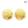 14K Gold Sand Dollar Post Earrings