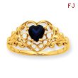 14K Gold Sapphire September Birthstone Ring