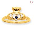 14K Gold Sapphire September Birthstone Ring