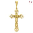 14K Gold Satin & Diamond-Cut Crucifix Pendant