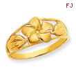 14K Gold Satin & Diamond-Cut Plumeria Ring