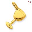 14K Gold Satin & Polished Chalice Pendant