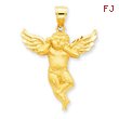14K Gold Satin Angel Not Listening Pendant