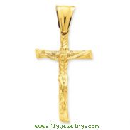 14K Gold Satin Crucifix Pendant