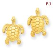 14K Gold Sea Turtle Post Earrings