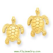 14K Gold Sea Turtle Post Earrings