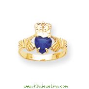 14K Gold September Birthstone Claddagh Ring