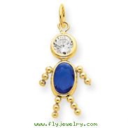 14K Gold September Boy Gemstone Charm