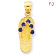 14K Gold September CZ Birthstone Flip Flop Pendant