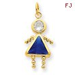 14K Gold September Girl Gemstone Charm