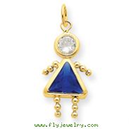 14K Gold September Girl Gemstone Charm