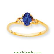 14K Gold September Sapphire Birthstone Ring